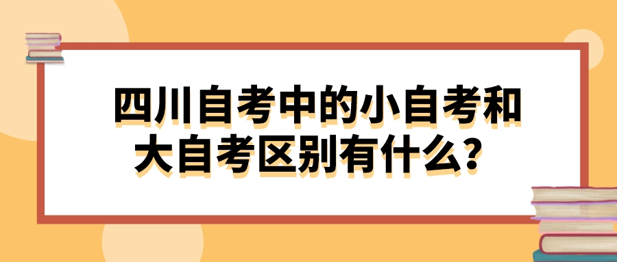 四川自考中的小自考和大自考区别有什么？(图1)