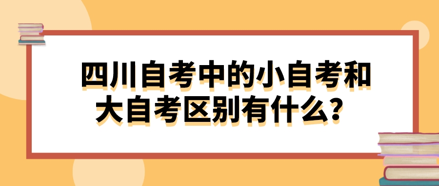 四川自考中的小自考和大自考区别有什么？