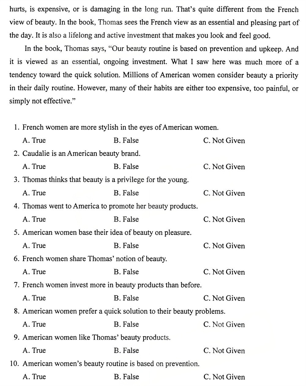 2025年10月四川自考13000《英语(专升本)》试题(图2) 2025年10月四川自考13000《英语(专升本)》试题(图2)