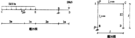全国2007年7月高等教育自学考试结构力学(二)试(图8) 全国2007年7月高等教育自学考试结构力学(二)试(图8)