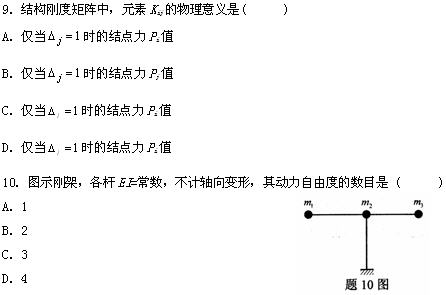 全国2009年4月高等教育自学考试结构力学(二)试题(图4) 全国2009年4月高等教育自学考试结构力学(二)试题(图4)